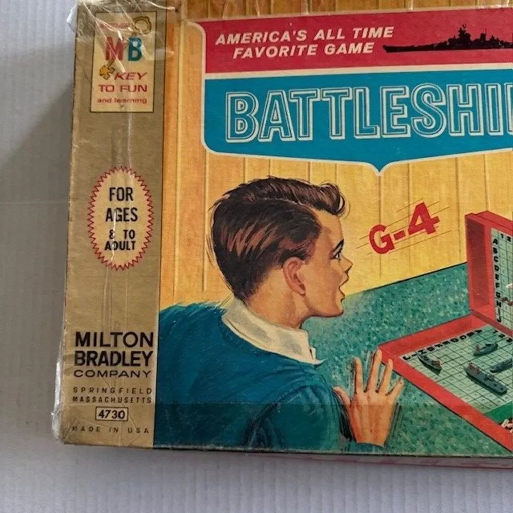 Vintage Milton Bradley Battle Ship Board Game 1967 Box Has Been Taped